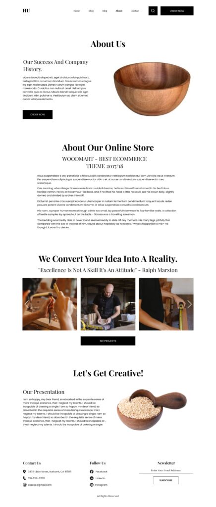 Handcrafted Utensils website design by designer zahid