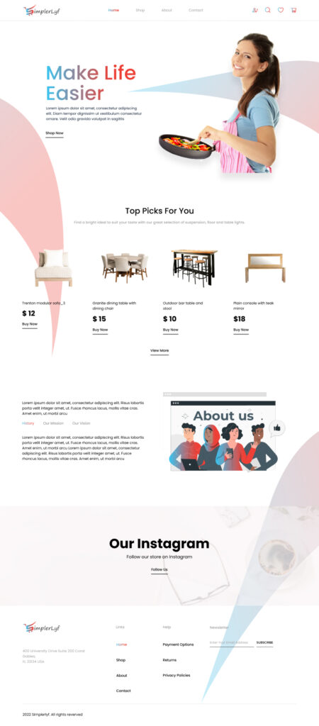 Simplerlyf Homepage design by Zahid