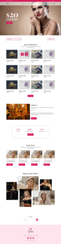 Vintage Jewelry Trade Homepage design by Zahid